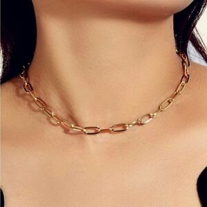 Gold paperclip necklace